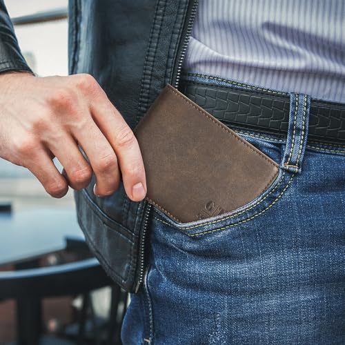 Gostwo RFID Blocking Bifold Wallet for Teen Boys & Men, Credit Card Holder - color: Coffee