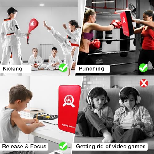 3-in-1 Boxing Training Set, Punching Mitts, Kick Pad and Target Paddle | Martial Arts Target Training Paddle for Taekwondo Karate MMA, Boxing Equipment Sparring for Kids, Teens & Women - style: 3 in 1 Boxing Training Equipment
