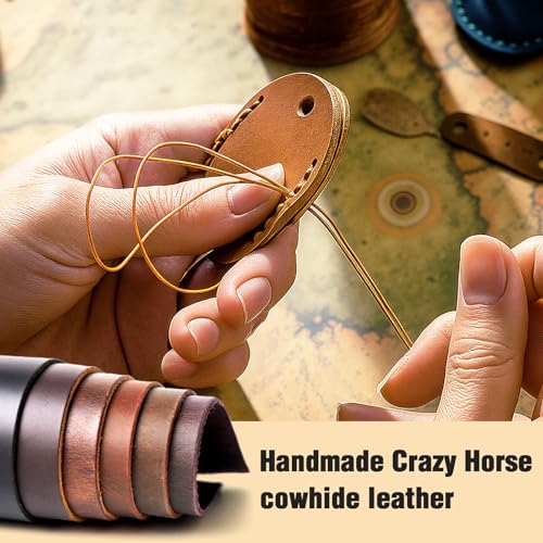 Genuine Leather AirTag Holder Compatible with Apple AirTag 2nd Gen & 1st Gen, Handmade Leather Air tag Keychain with Key Rings, Hidden Air tags Case Accessories - Bright Red - color: Bright Red