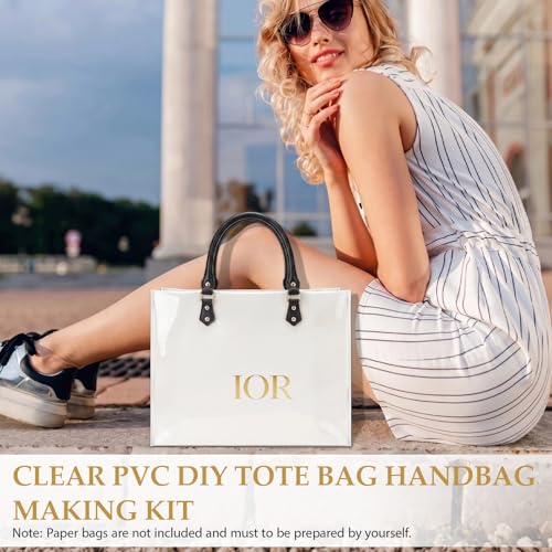 KTNGY Clear TPU Tote Bag DIY Kit - Luxury Paper Bag Purse Making Kit Compatible with Dior Shopping Bags (White-M) - color: White-M