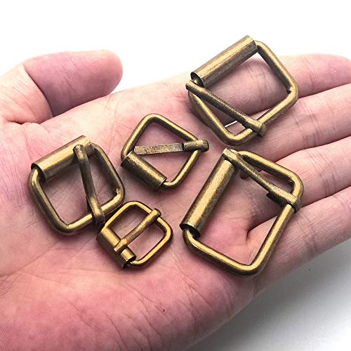 Assorted Multi-Purpose Metal Roller Buckles Belts Hardware Pin Buckle for Bags Leather Belt - color: Bronze, Assorted Inches