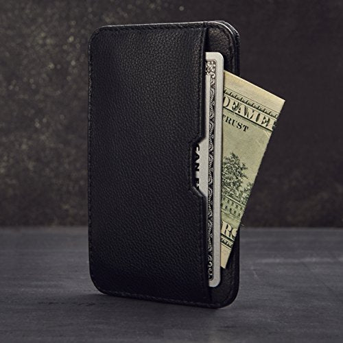 Vaultskin CHELSEA Slim Leather Card Wallet for Men, RFID (Matt Black) - color: Matt Black