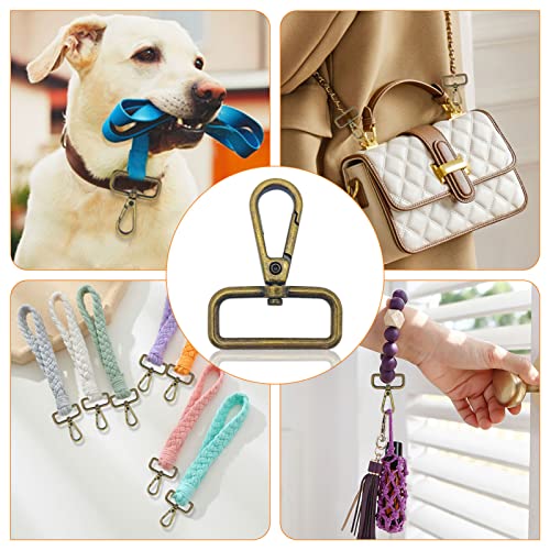 12pcs 1.25" Inside Diameter D Ring Lobster Clasp Claw Swivel Clasps Claw for Push Gate Snap Hooks Trigger Clips Swivel Snap Fashion Clips DIY Crafts Supplies(Antique Bronze) - color: 12pcs,1.25"