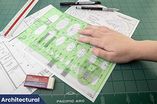 Pacific Arc Isometric Ellipse Guide Template, 27 Total Ellipse from 1/8 Inch to 2 Inch with Inch Graduations - style: Large Isometric Ellipses