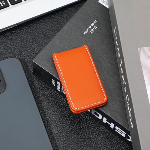 Black Magnetic Money Clip Minimalist Design Cash Wallet Slim Leather Business Money Holder for Card Men Wallet - color: Brown