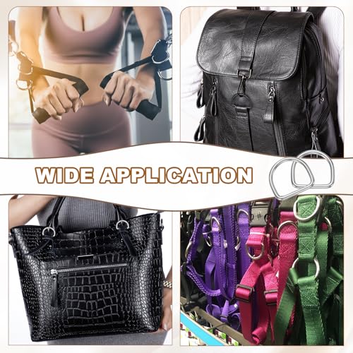 Metal D Ring Thick D Buckle Solid Welded Flat Dee Ring, for Backpack Wallets Leather Straps Webbing Pet Collars - size: 1"(3mm)