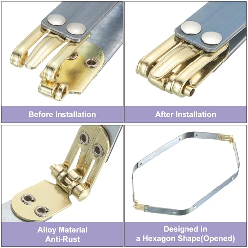 uxcell Metal Internal Flex Frames, 2 Pcs 11.42" x 0.55" Flex Frame Kiss Lock Clasp, Handbag Frame Hardware Accessories Bag Clip for DIY Clutch Coin Purse Handmade Sewing Making Craft - size: 11.42" x 0.55"