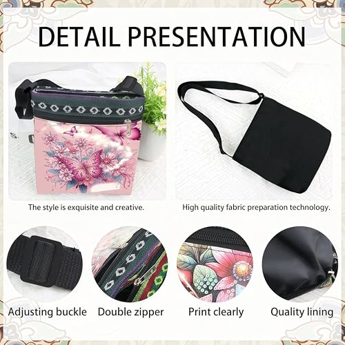 LSQFS Diamond Art Painting Crossbody Bag for Adults, Butterfly Floral DIY Diamond Art Kits for Women, PU Leather Shoulder Purse Craft Kit - color: Butterfly flowers 1