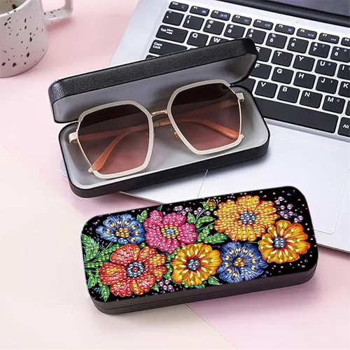 DIZAKIM 1pcs 5d Diamond Art Kits for Adults Small Diamond Painting Kit Gem Art Paint by Diamonds Dots Eyeglasses Case DIY for Beginner Women (#10) - color: #10