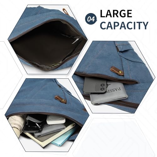 Crossbody Bag for Women Men - Small Sling Backpack 3-in-1,Blue - color: Blue