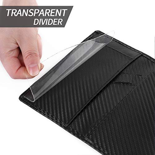 Leather Checkbook Cover for Men Women RFID Blocking by GNEGNI - color: Weaved Black