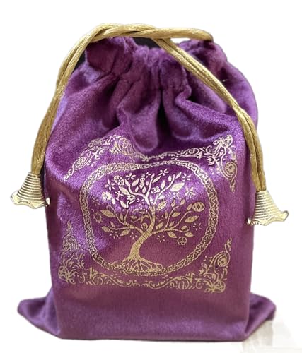 Indian Consigners Soft Velvet Pouch for Tarot, Altar, Rune, Gift, Crystal, jewelry Wrap Bags for Precious, Sacred and Spiritial Items (Purple Wine) - color: Purple Wine