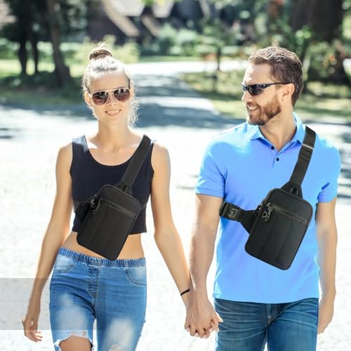 Mini Sling Bag for Men Crossbody,Small Chest Bag Casual Trendy Waterproof Lightweight Phone Crossover Daypack - color: Black Mini Anti Theft Crossbody Sling Bag