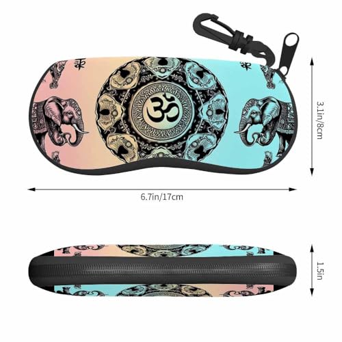 IBILIU Eyeglasses Case Circuit Board Ultra Light Neoprene Sunglasses Case,Soft Reading Glasses Case For Women Men - color: Elephant Mandala