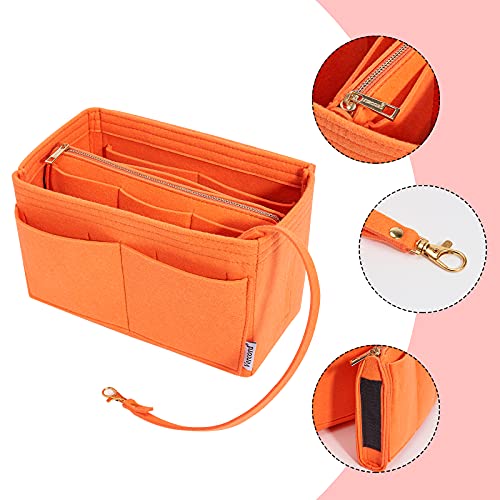 Vercord Felt Organizer Insert For Purse Handbag Tote Bag In Bag Inside Shaper Divider Neo Orange Small - color: A Orange, size: Small