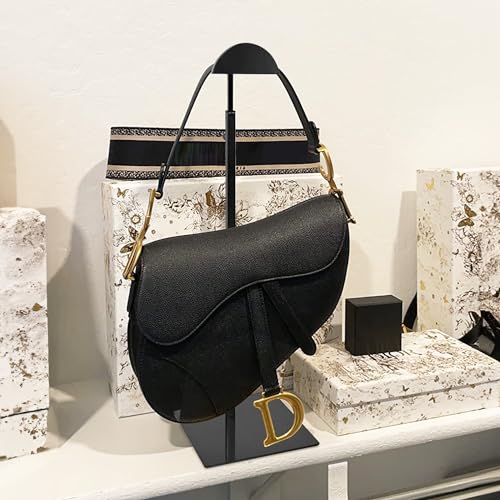Royxen 3 Pack Purse Holder, Purse Display Stand with Adjustable Height, Bag Stands for Display, Stainless Steel Purse Rack for Bags Organizer (Black) - color: Black