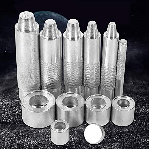 Eyelet Hole Punch Tool Walfront 4/12/14/17/20 mm Carbon Steel Silver Manual 14 mm Hole Punch 1 Hole 20 Sheets - size: 1200# 14mm
