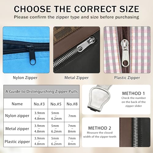 85PCS Zipper Repair Kit, 3 Sizes Replacement Sliders & Pulls for Metal Plastic Nylon Coil Zippers, Universal Zipper Fix Kit with Install Pliers for Jackets Coats Backpacks Luggage Tents