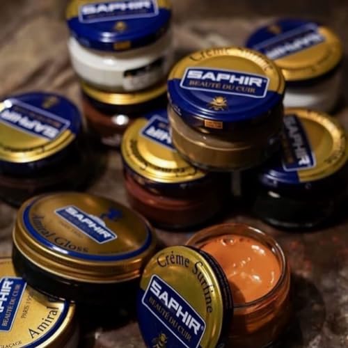 SAPHIR Creme Surfine Pommadier Shoe Polish - Beeswax Cream for Leather Products - color: Acier, size: 50 ml