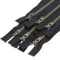 3# 20 cm Metal Zipper for Jeans Antique Brass Y-Teeth Zipper 8 inch Close End Jeans Zippers 6pcs,(Black-Brass) Leekayer - color: Black tape-Brass teeth, size: 8"