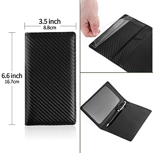 Leather Checkbook Cover for Men Women RFID Blocking by GNEGNI - color: Weaved Black