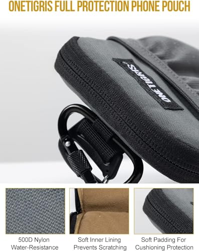 ONETIGRIS Backpack Strap Pouch, MOLLE Phone Holster for Backpack & Belt - color: Grey