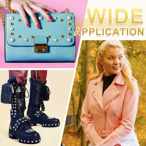 uxcell 100Set Leather Rivets Studs, 6mm/0.2" Purse Handbag Feet Mushroom Dome Round Metal Rivets Studs Screw Back for Leather Craft DIY Bag, Fuchsia - color: Fuchsia, size: 6mm