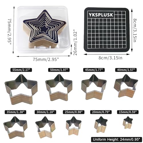 9 Pcs Leather Hole Cutter Punch Set, 9 Sizes Star Shape Cutter Dies Tool, Cutting Mold Punching Die Set for DIY Leathercraft, Leather Cutter Hollow Punching Tool with Plastic Box - style: 9 Pcs Star