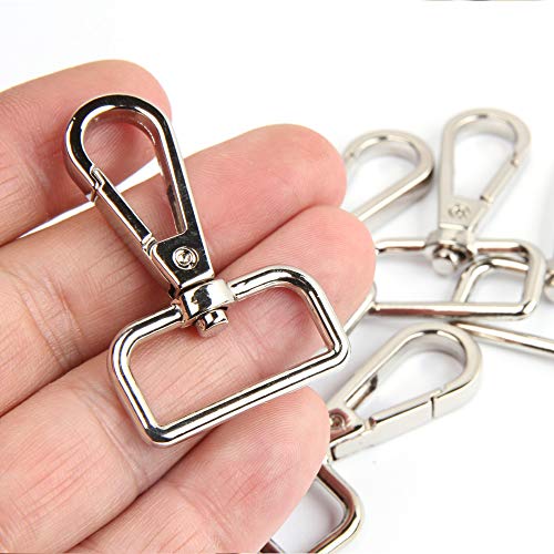 JWBIZ 15 Pcs D Ring Swivel Lobster Claw Clasp, Push Gate Snap Hooks Trigger Clips(Silver, 1 inch) - color: Silver, size: 1 inch