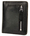 Small Leather Wallet for Women, Ladies Credit Card Holder RFID Blocking Women's Mini Bifold Pocket Purse - color: Black Rfid Blocking