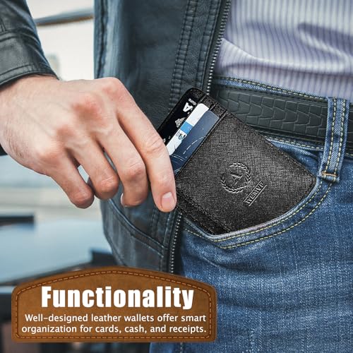 Personalized Initial Card Wallet - Deep 3D Embossed Floral Leather Slim RFID Blocking Holder, Ultra-Thin 0.54cm Custom Monogram Gift for Men & Women (A,Onyx Black) - color: Onyx Black