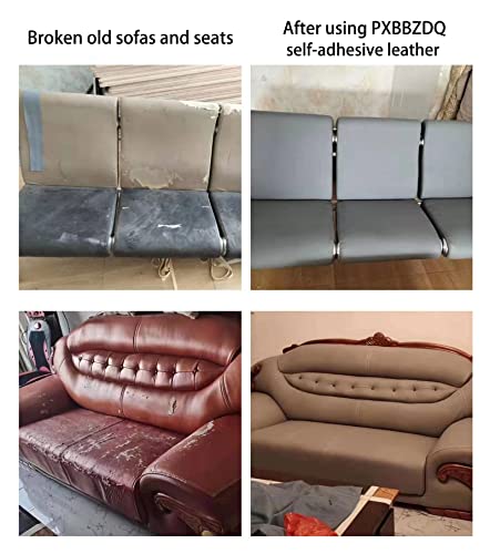 PXBBZDQ Leather Repair Kit: 16"x30" Self-Adhesive Vinyl Patch for Furniture, Sofas, Car Seats & More - Grey, Waterproof - color: Grey, size: 16 x 30 Inches