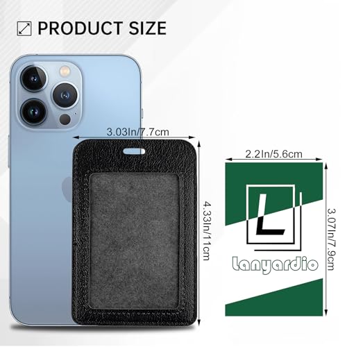 1 Pack Badge Holder, Leather ID Badge Holder with Window, ID Card Holder | Vertical ID Holder, ID Card Holder for Office Factory Nurses School Teacher Students - color: Black, size: 1 Pcs