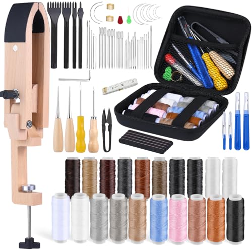 Leather Stitching Sewing Kit, Leather Sewing Tool Kit, Upholstery Repair Kit, Stitching Pony Clamp for Sewing Thread for Shoe, Sofa