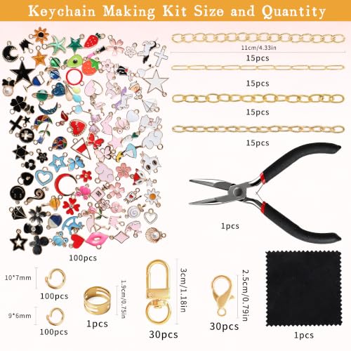 SUTROMA 423Pcs Lip Gloss Charms Keychain Making Kit - color: Kind2