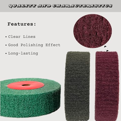 3PCS 4 Inch Bench Grinder Polishing Wheels, 320/600/800 Grit Tight Weave Tough Polishing Burnishing Wheel, Nylon Abrasive Flap Wheel for Refurbishing Golf Clubs Metal Copper, 1.2" Thickness 1/2" Arbor