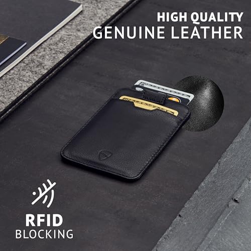 Vaultskin CHELSEA Slim Leather Card Wallet for Men, RFID (Black) - color: Black