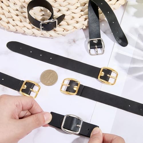 6Pcs PU Leather Kilt Extension Strap Gold Buckle Extenders - color: Gold and Silver Buckle