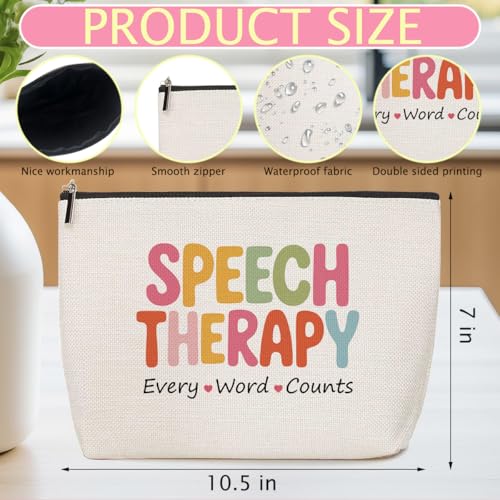 Speech Therapy Makeup Bag Travel Essentials Organizer Cosmetic Bags | Therapist Portable Pouch Purse for Women, Inspirational Travel Makeup Toiletries Accessories, Gifts for Women - color: Multicolor 1438