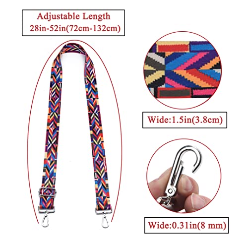 Wide Purse Strap Adjustable Replacement Crossbody Bag Strap Silver Hardware Shoulder Straps - color: Silver Hardware-pattern-purse Strap Tree-013