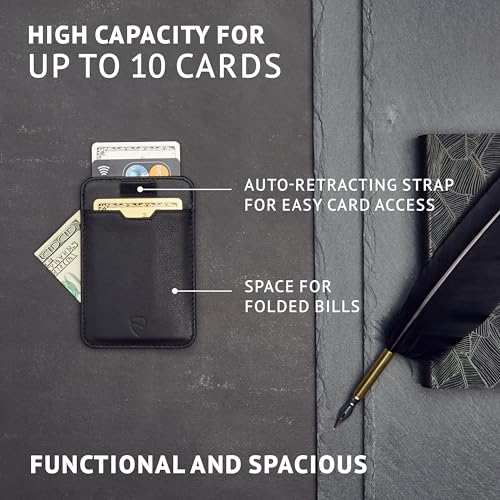 Vaultskin CHELSEA Slim Leather Card Wallet for Men, RFID (Black) - color: Black