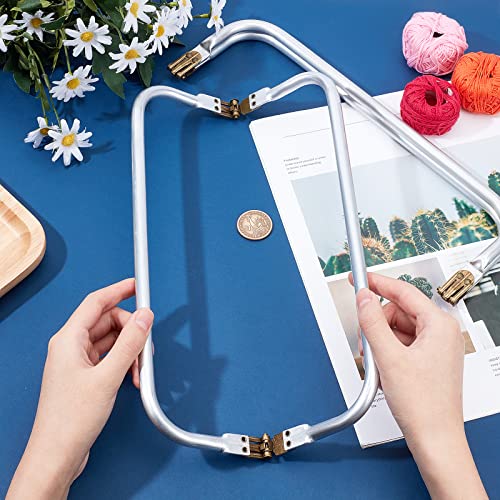 PH PandaHall Aluminum Purse Frame Handle 2pcs(1 Pair) Purse Bag Frame Inner Kiss Clasp Lock 30.5cm/12" U-Shaped Bag Handle Tubular Frame Hardware Replacements for Sewing Bag Clutch Crafts DIY - size: 12"