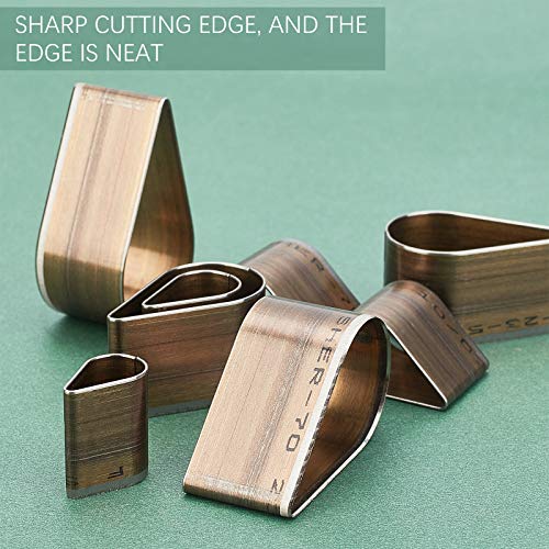 PH Padahall Leather Hole Punch Die Teardrop,8 Sizes Hole Hollow Punch Set High Carbon Steel Punch Cutter Tool Kit Cutting for Leather EVA Foam Fiber Board Clay Handmade DIY Craft - color: Teardrop, size: 8 Sizes (20-55mm)