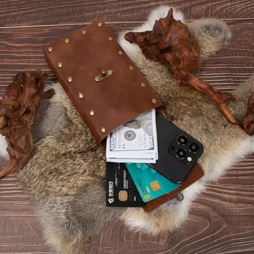 Renaissance Belt Pouch Purse Viking Bracer Hook Halloween Set Medieval Festival Costume Accessory Casual Fanny Pack Waist Bag - color: 4Sword-Brown