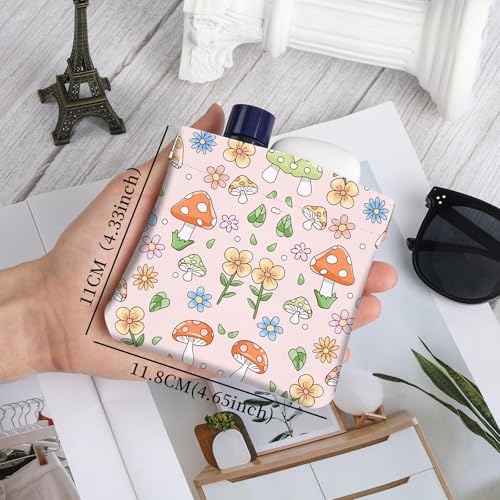 2Pcs PU Leather Small Squeeze Coin Purse Pouch Mini coin Bag Unique And Cute Wallet Cosmetic Bags Change Bag For Women Girls Men （Black and Pink Mushrooms - color: Black and Pink Mushrooms