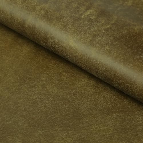 Eren's Leather Goods Pueblo Leather Sheets for Crafts, Full Grain Cowhide Tooling Leather Pieces (Olive Green, 12"x12") - color: Olive Green, size: 12"x12"