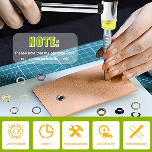 Keadic 32 Sets 25mm 1" Thickened Grommets Eyelets Assortment Kit, Bronze Silver Gold Gun Black Metal Eyelet Grommet for DIY Leather Clothing Shoe Bags Crafts - color: Bronze Gun-black Gold Silver Assorted Set, size: 1"(25mm)