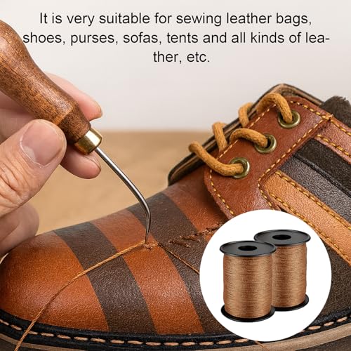 164 Yds Brown Thread Upholstery Thread Bonded Nylon Threads Extra Strong Leather Sewing Threads for Sewing Machines Denim Heavy Fabric DIY Crafts