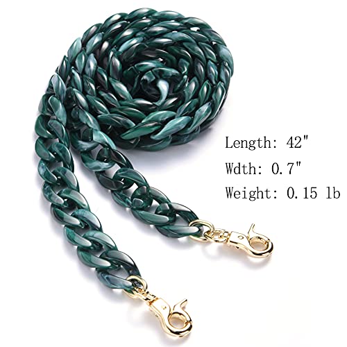 Aumey Clear White Black Brown Acrylic Chain Clutch Purse Strap Handles Bag Handbag Purse Replacement Chains 40 Inches - color: green