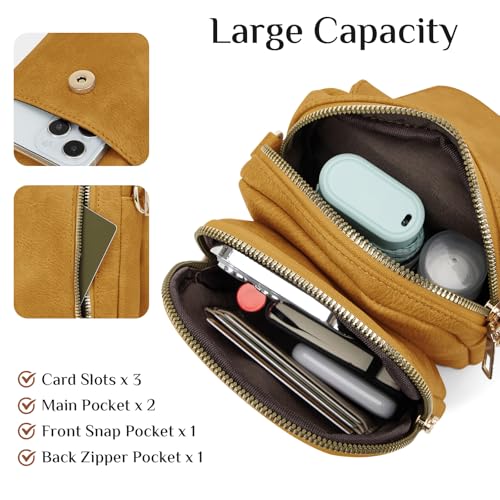 Fashion Small Crossbody Bags for Women Trendy Designer Cell Phone Purses - color: Yellow